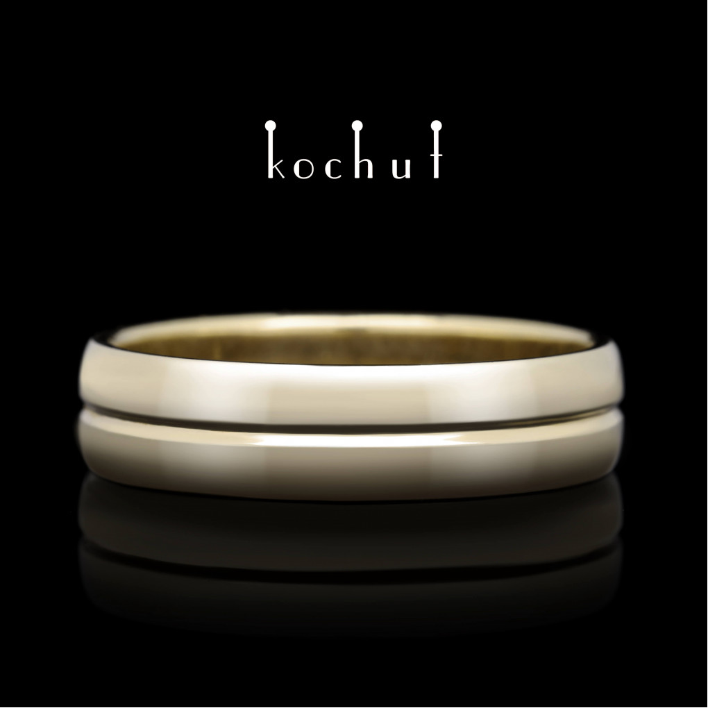 Wedding ring «Axis of love». White gold