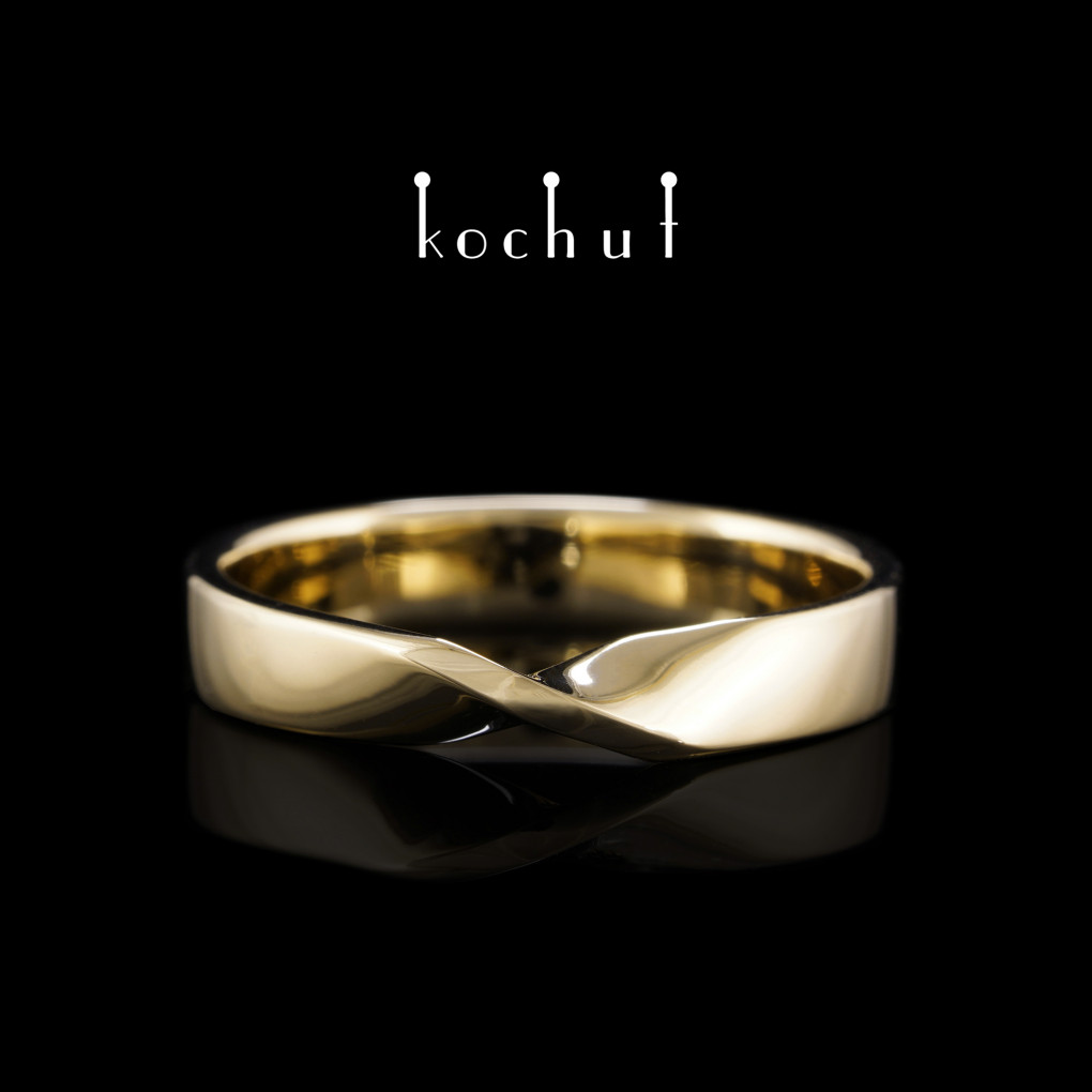 Wedding ring «Mobius ribbon: wide». Yellow gold