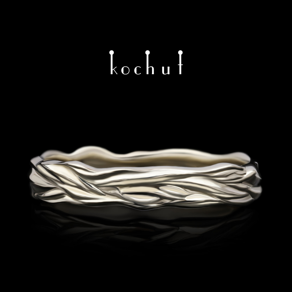 Wedding ring «Waves of Love». White gold
