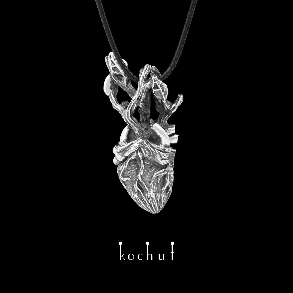 Pendant «Ancient Heart». Silver, oxidized