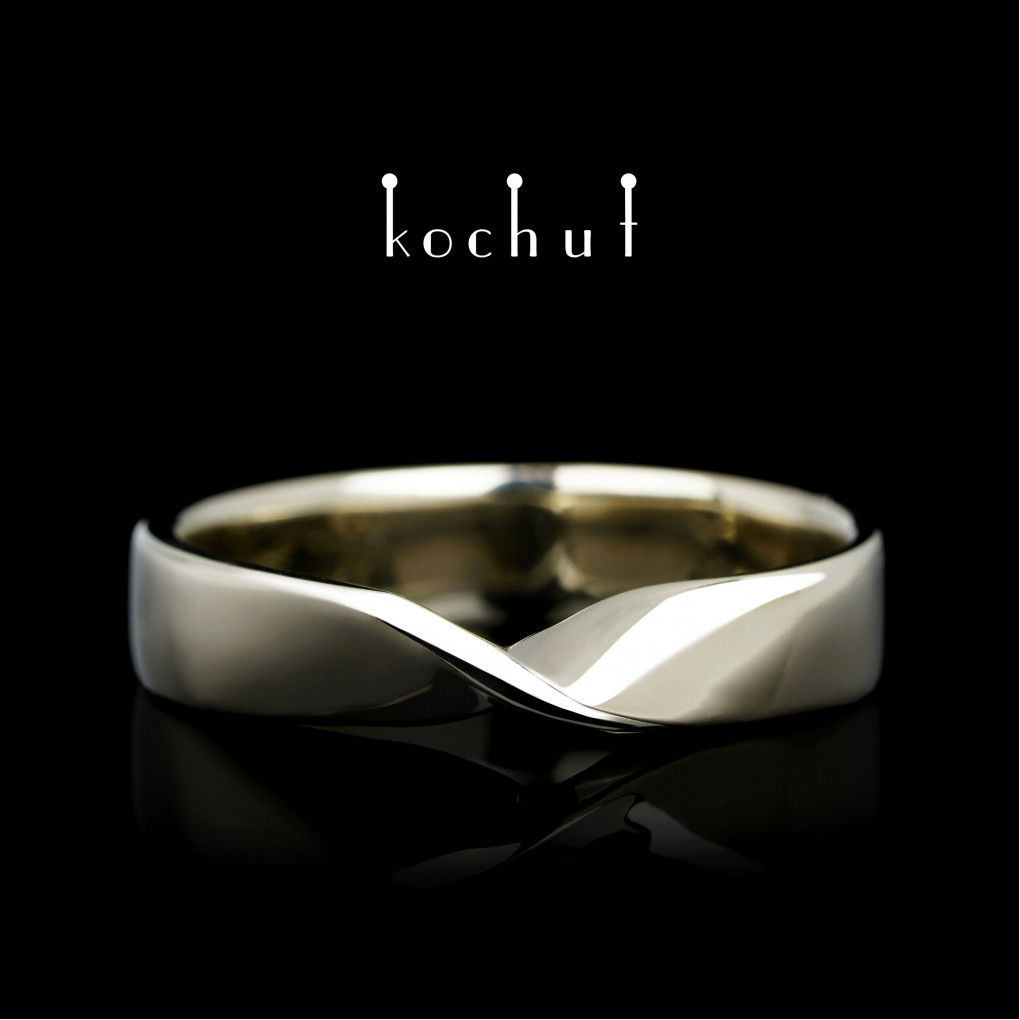 Wedding ring «The Mobius ribbon: wide». White gold