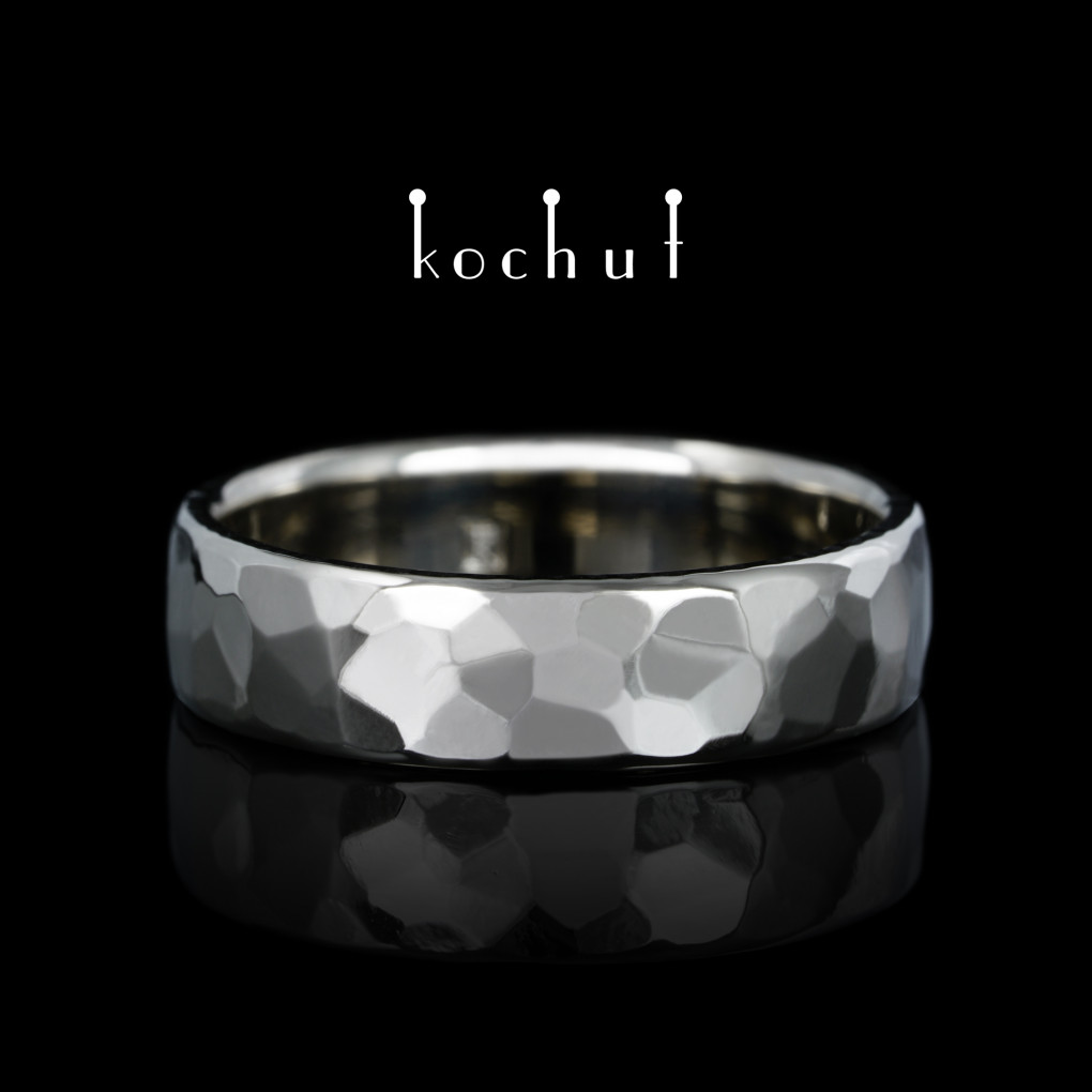 Wedding ring Light. White gold, white rhodium