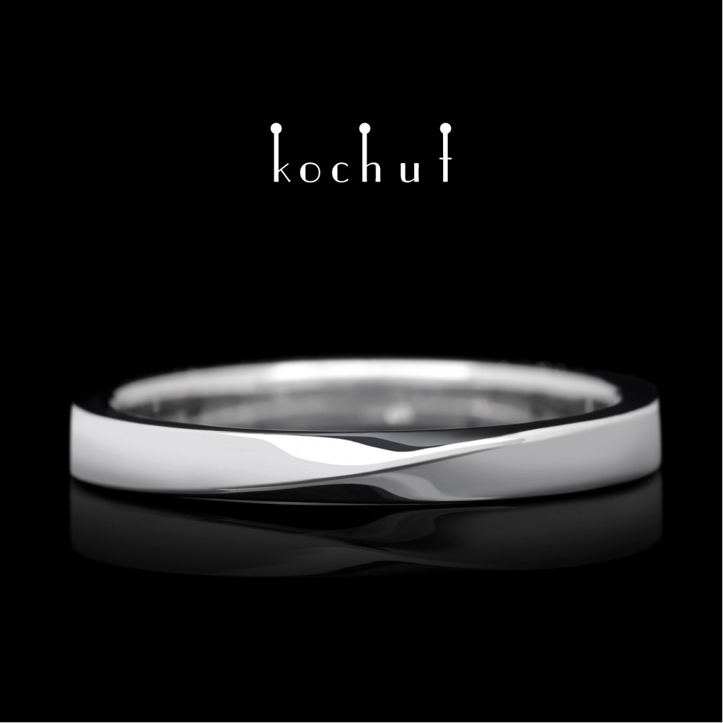 Wedding ring «My inspiration». White gold, white rhodium