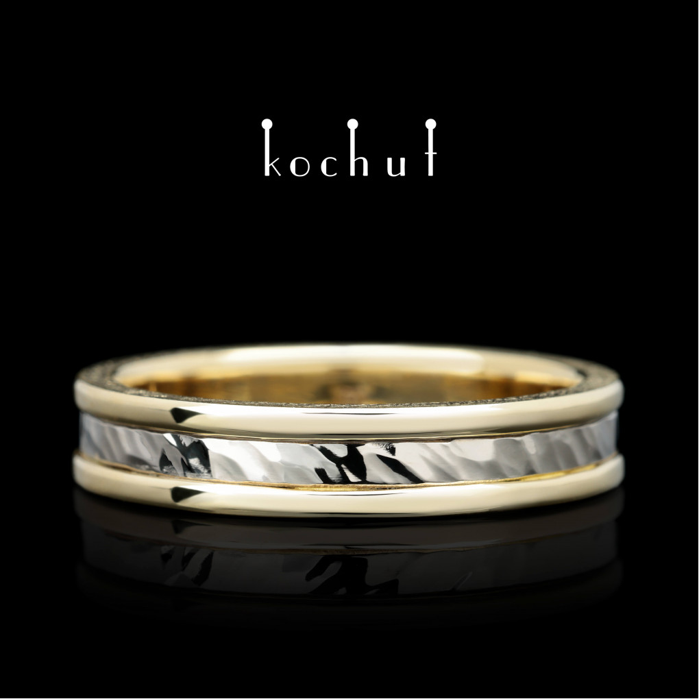 Wedding ring «Memoria». Palladium and yellow gold