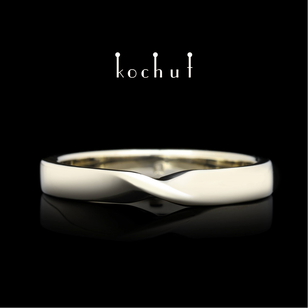 Classic wedding ring «Mobius ribbon». White gold