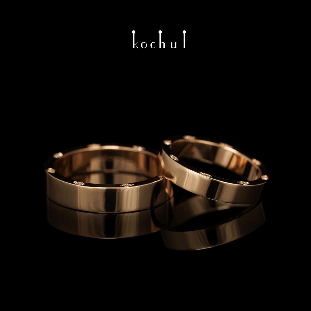 Wedding Rings Aristocrats Red gold, diamonds