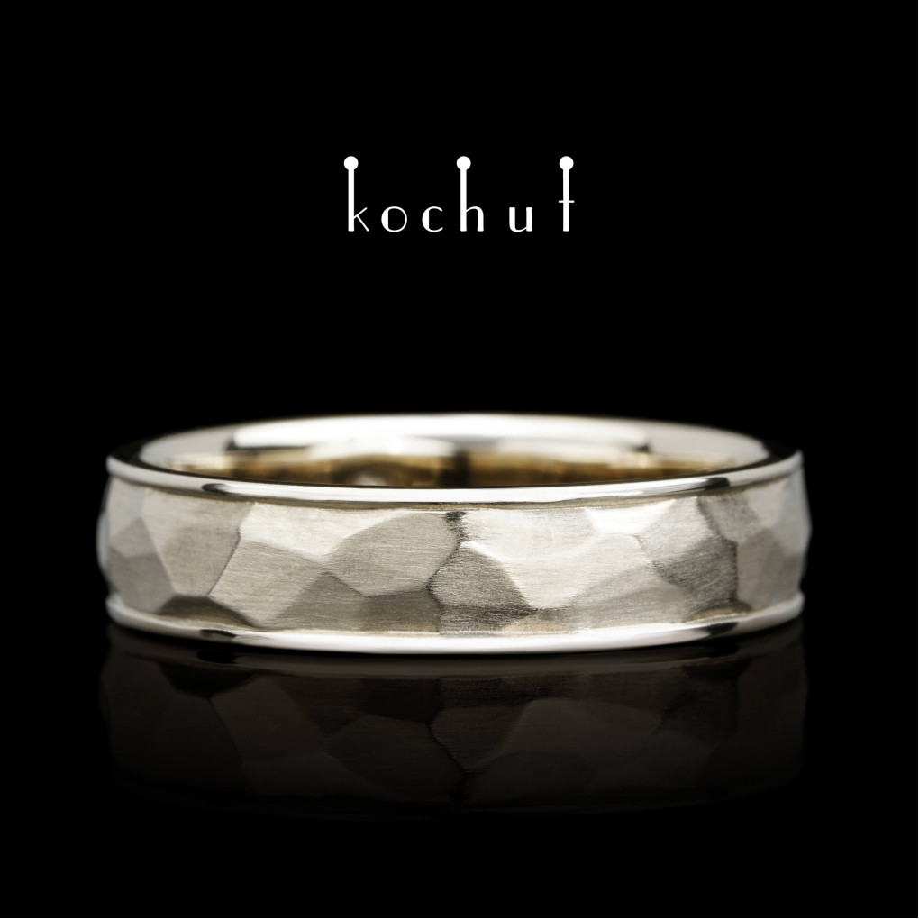 Wedding ring «Absolute with rims». White gold