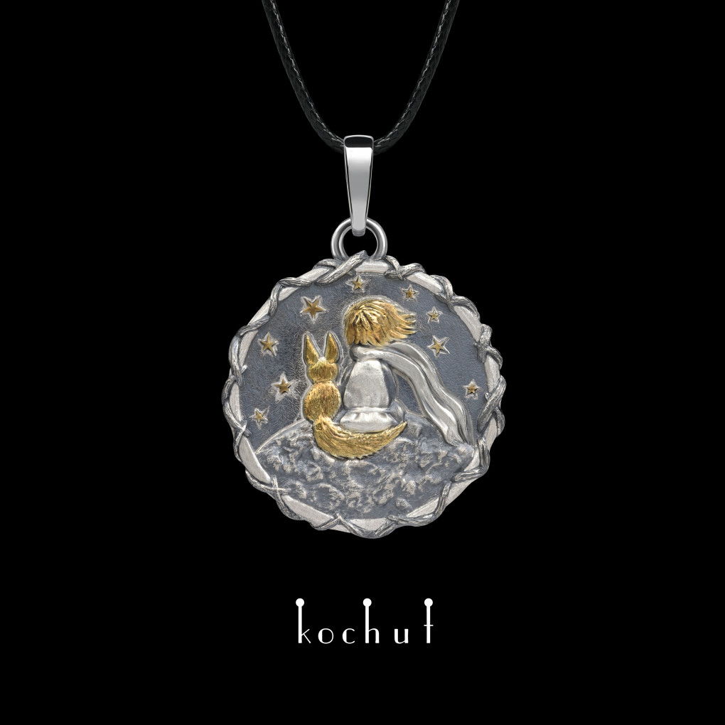 Pendant «My stars». Silver, gilding, oxidized