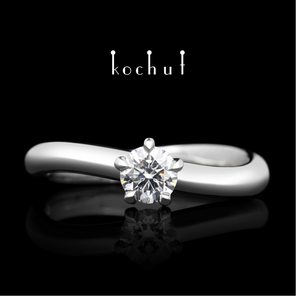 Engagement ring «Infinity». Platinum, diamond