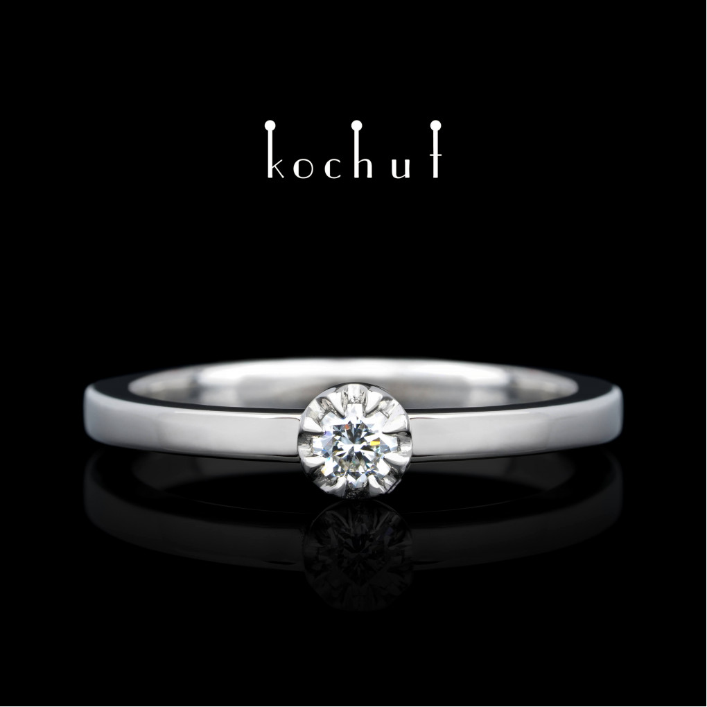 Engagement ring «Peaks of Love». Platinum, diamond