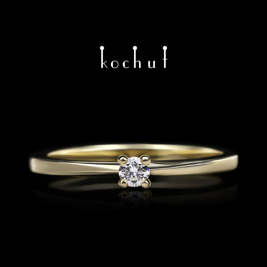 Ring «My inspiration». Yellow gold, diamond