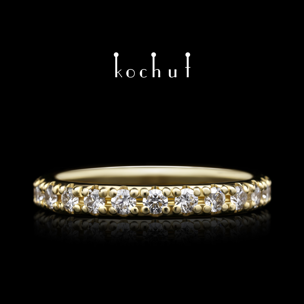 Engagement ring «My orbit». Yellow gold, diamonds