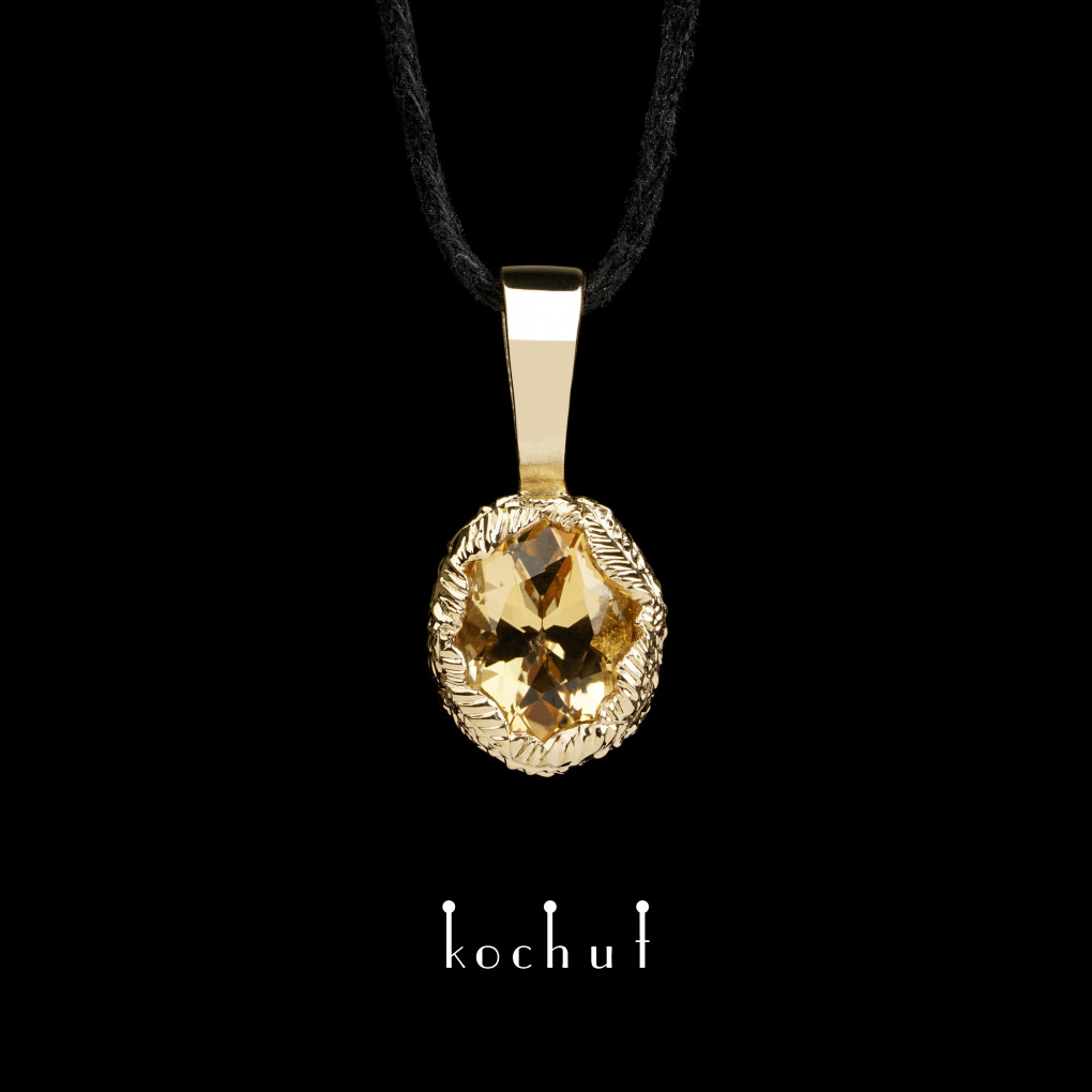 Pendant «Source of Life». Yellow gold, citrine
