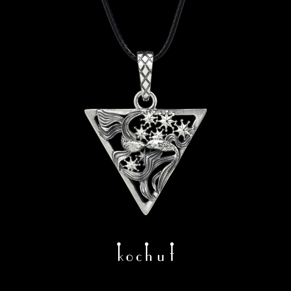 Pendant «Pisces». Silver, oxidized