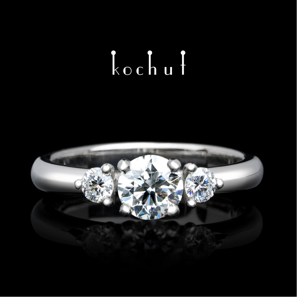 Engagement ring «Athena».  Platinum, diamonds