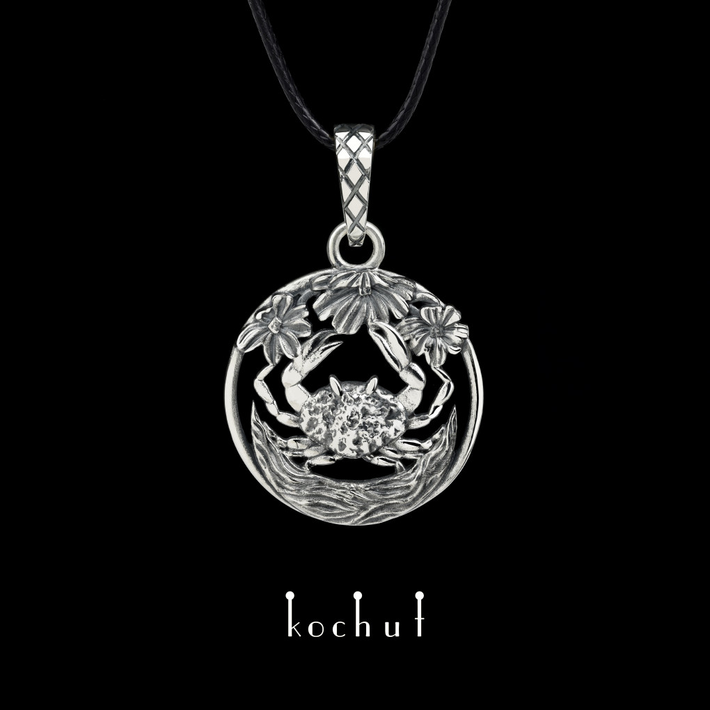 Pendant «Cancer». Silver, oxidized 