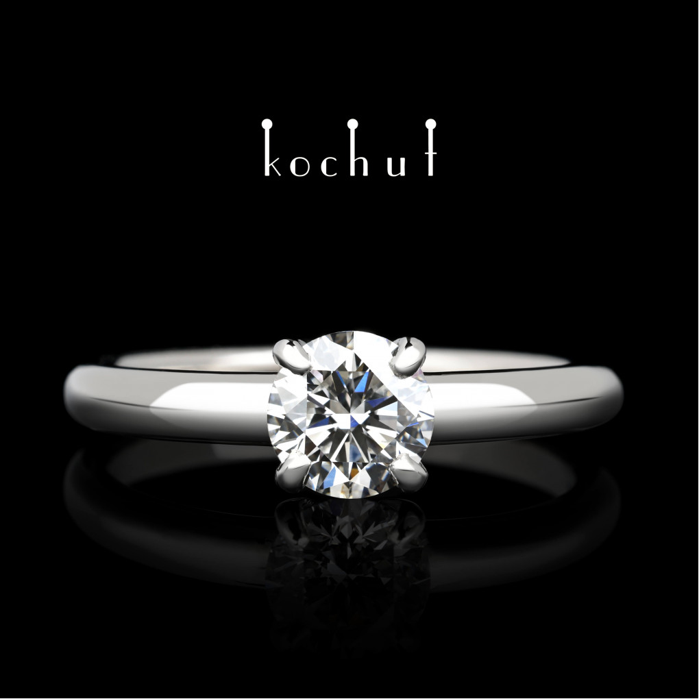 Engagement ring «Satellite». Platinum, diamond
