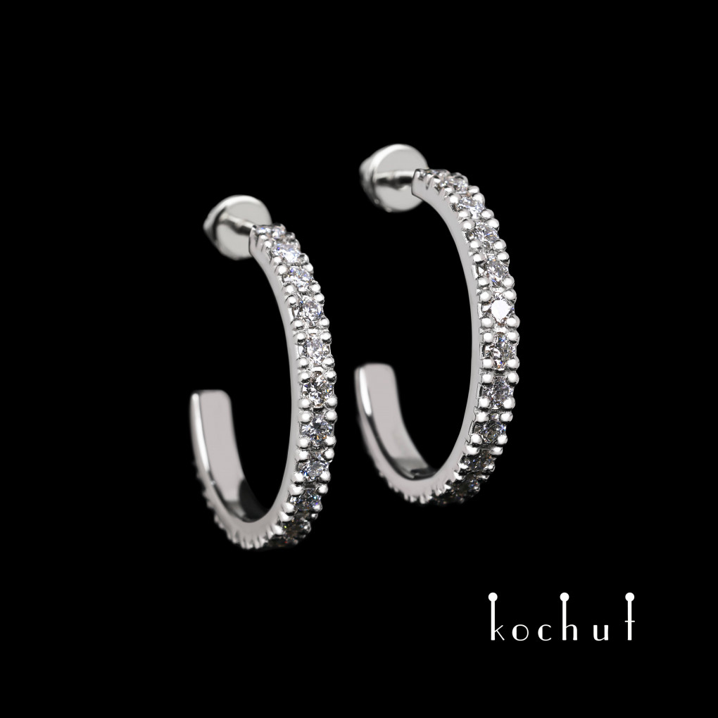 Earrings «My Orbit». Platinum, diamonds