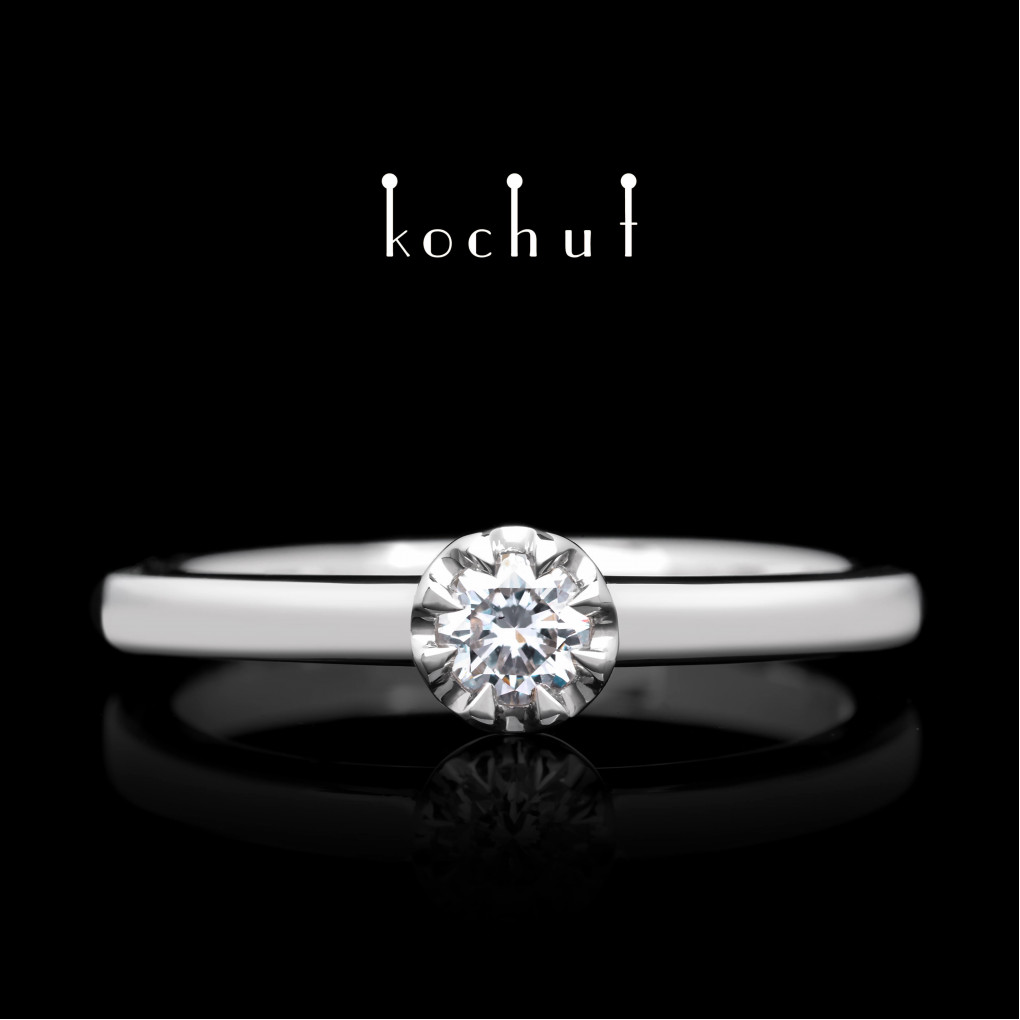 Engagement ring «Peaks of love». Platinum, diamond