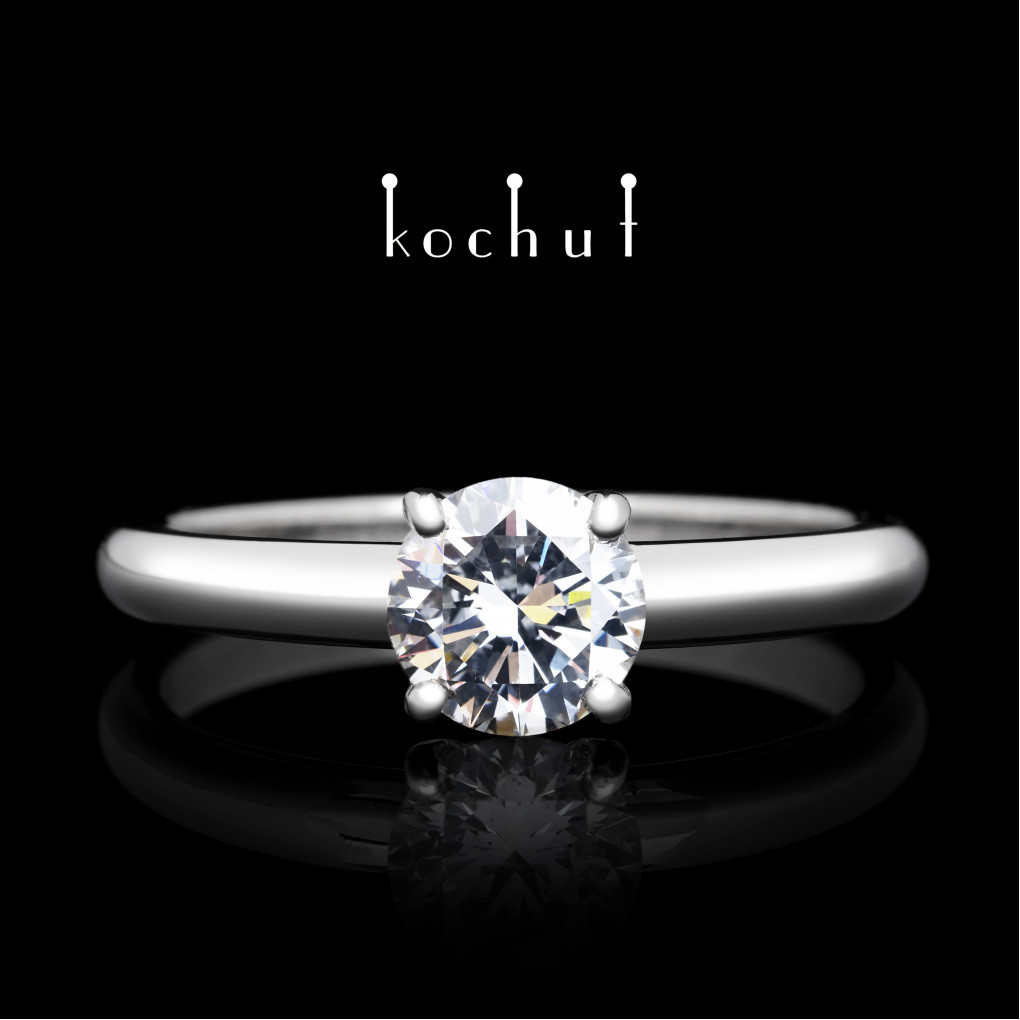Engagement ring «Satellite». Platinum, diamond