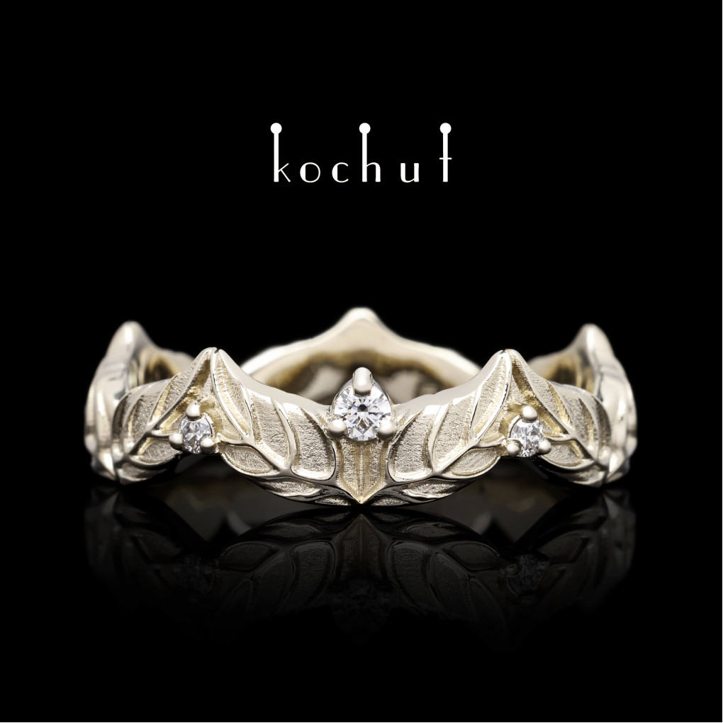  Ring «Forest song». White gold, diamonds