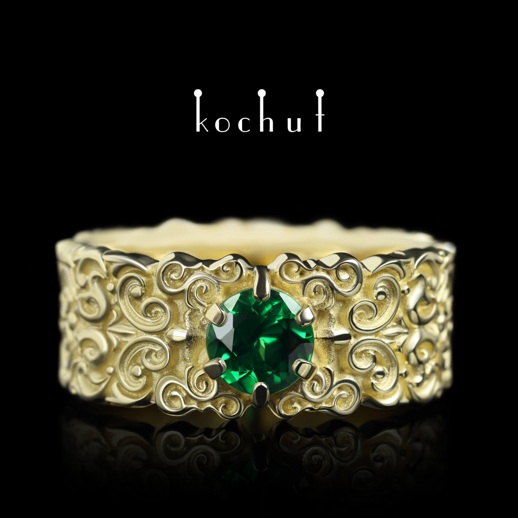 Ring «Notre-Dame». Yellow gold, tsavorite