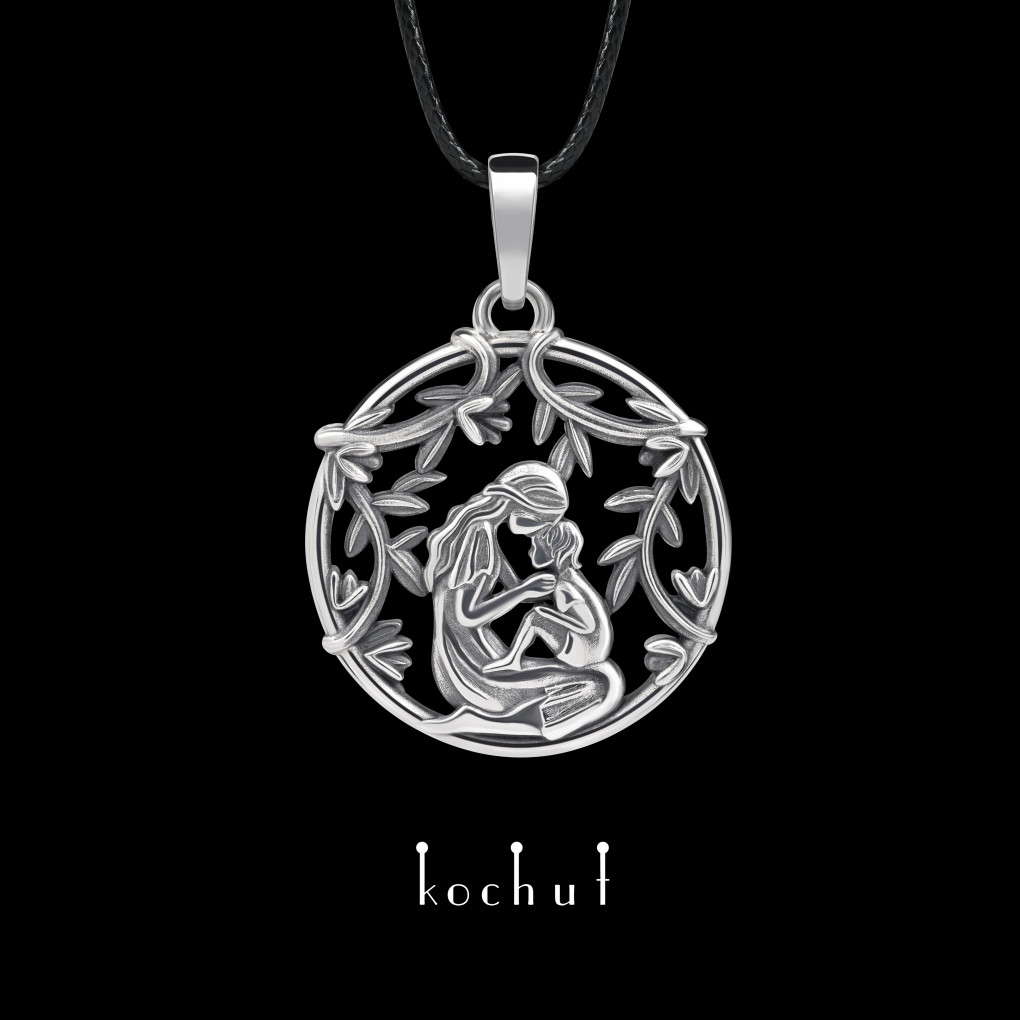 Pendant «Motherhood». Silver, oxidized